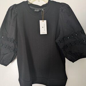 Sundance Mixed Media Sweatshirt black xs